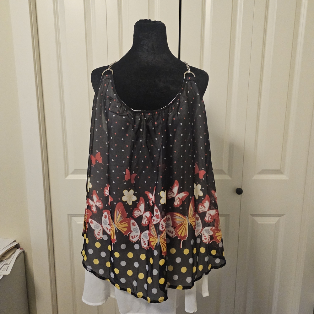 Rosegal Tank Top Chain Detail Straps, Sleeveless Boho  SZ 1X
